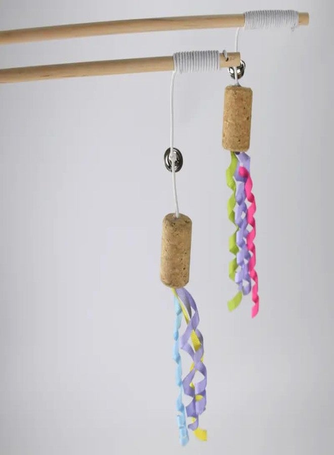 KittuPet 1pc Colorful Ribbon Decor Cat Teaser Stick with Bell for Pets - Image 4